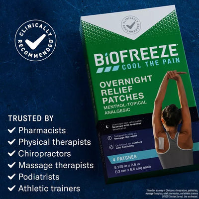 Biofreeze Overnight Joint and Muscle Pain Relief Patches, 4ct