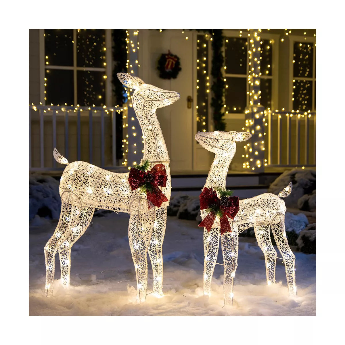 210 LED Lighted Tinsel Doe and Fawn – Jackpot Discount Store