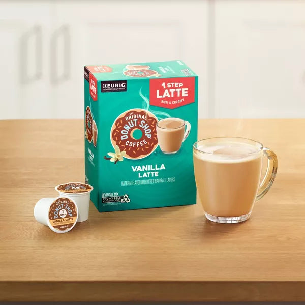 One Step Latte Vanilla Dark Roast- 20ct  K-Cup Pods - Best by 05/25