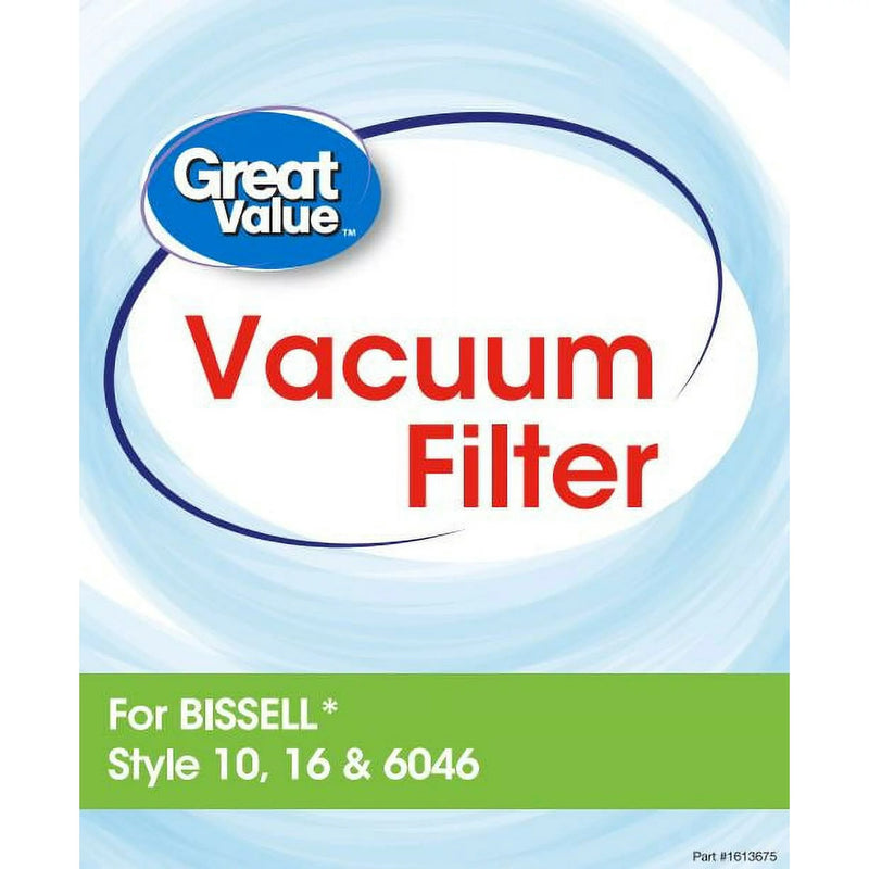 Great Value BISSELL Style 10, 16, & 6046 Vacuum Filter, 1 Count