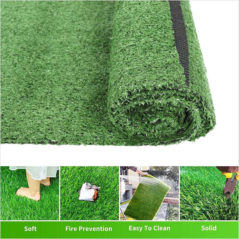 Green Artificial Grass Rug 6 ft. x 8 ft. Patio Deck Indoor Outdoor Landscape NEW