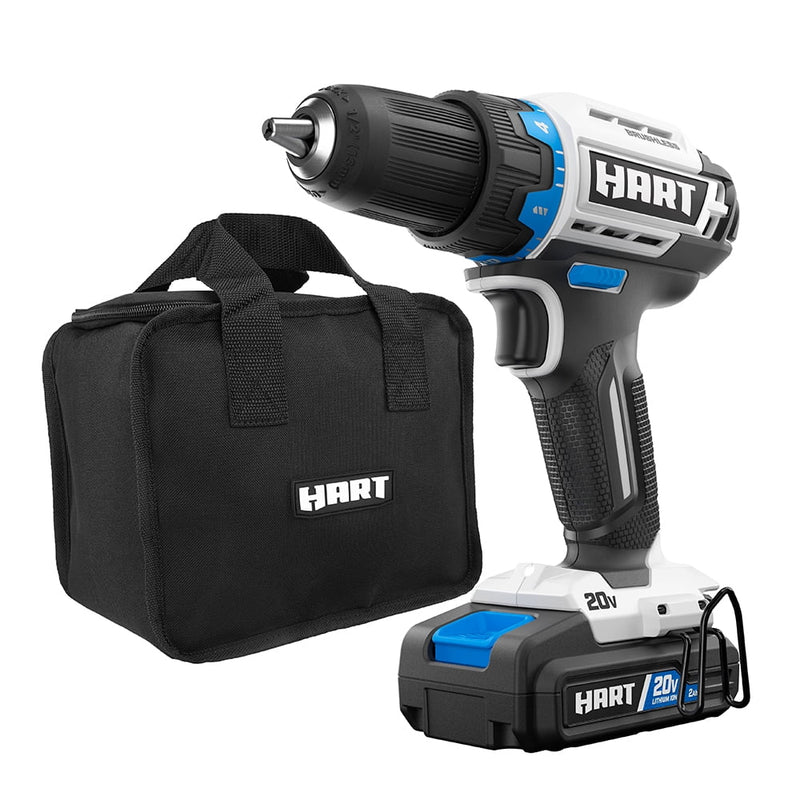 HART 20-Volt Cordless Brushless 1/2-inch Drill/Driver Kit and 10-inch Storage Bag