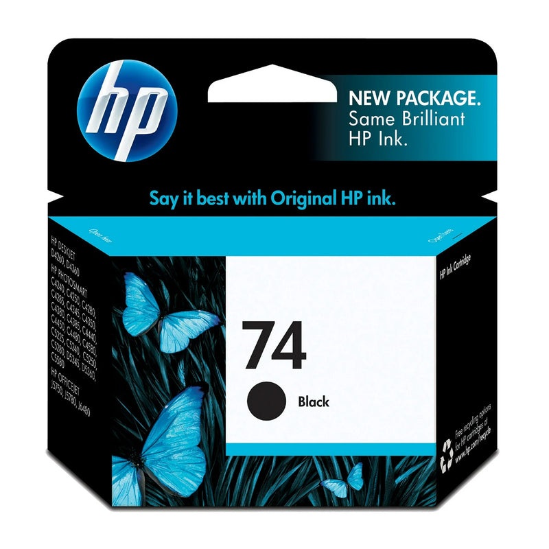 HP 74 Black Original Ink Cartridge (CB335WN), EXP: 10/24