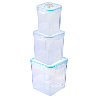 Rectangle Airtight Food Container, 3 Pack