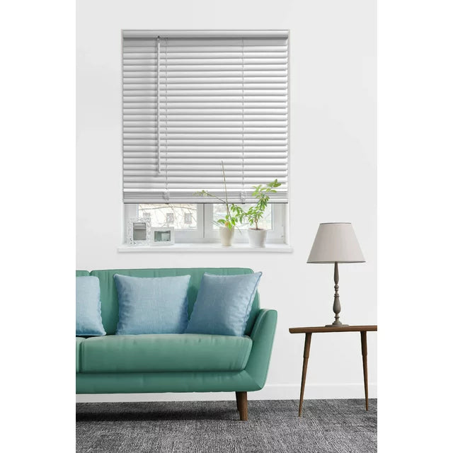 Mainstays 1" Cordless Vinyl Blinds, White, 72" Width x 64" Length