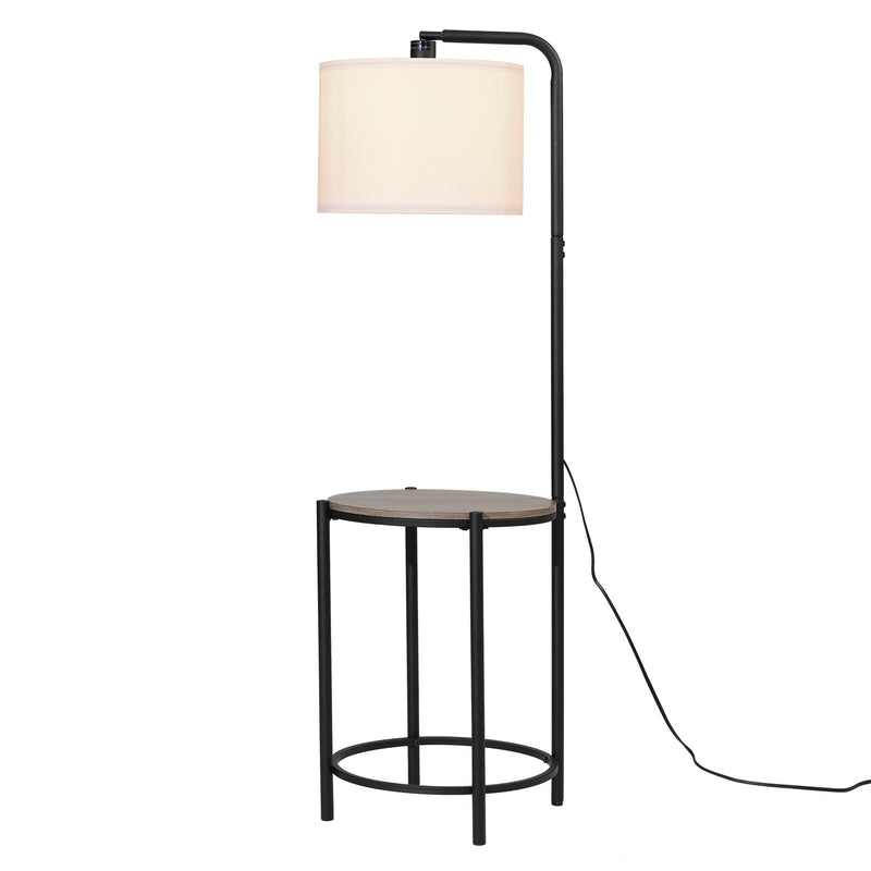 Mainstays 54-inch Mid-Century Style Floor Lamp, with Faux Wood Finished Table