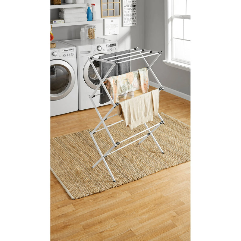 Mainstays Expandable Steel Laundry Drying Rack, White