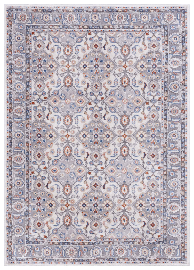 Mainstays Neutral Multi Area Rug, 5 ft x 7 ft, Grey/Blue Rust