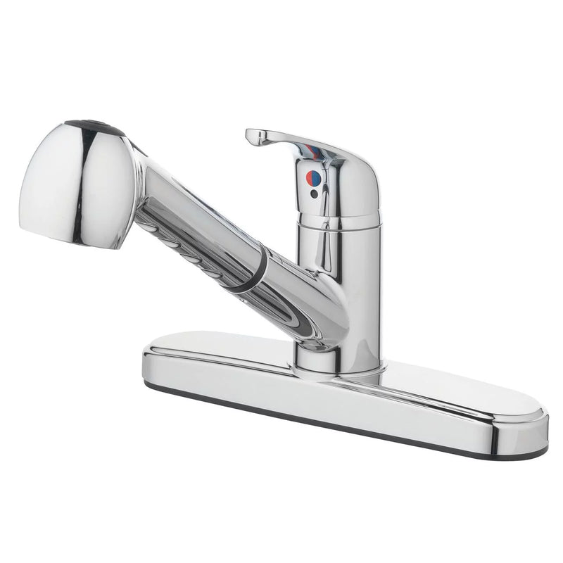 Single Handle Kitchen Sink Faucet with Pull-Out Sprayer and Chrome Finish