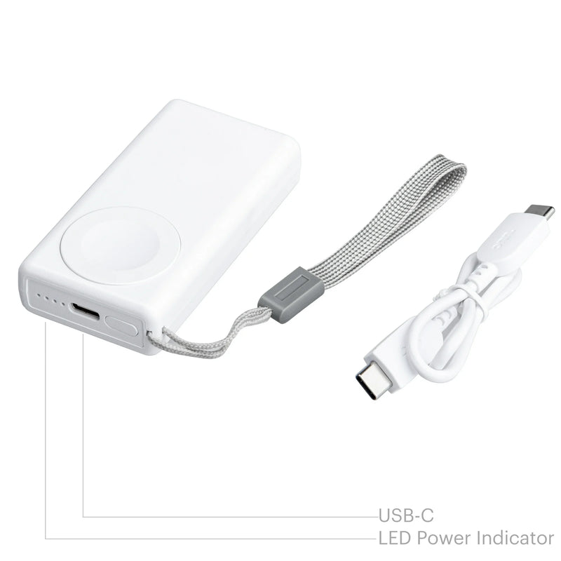 Onn. 3000mAh Apple Watch Power Bank Rated Capacity with 1ft 1 USB to USB-C Charging Cable