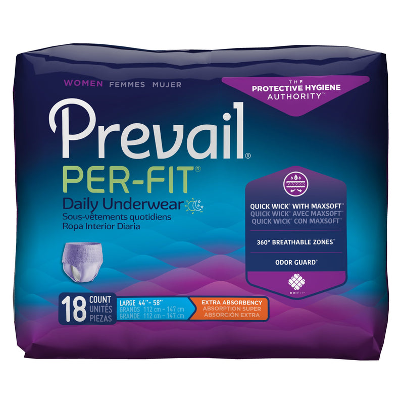 Prevail Disposable Underwear Female Large, PFW-513, Extra, 18 Ct