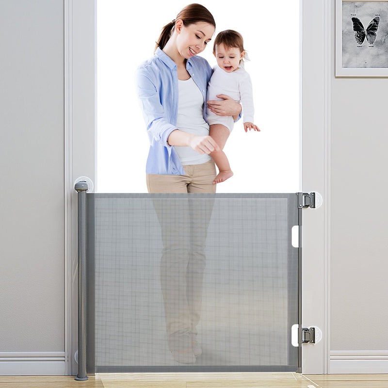 Punch-Free Install Retractable Baby Gates, Baby Gate Extra Wide 55" x 33"