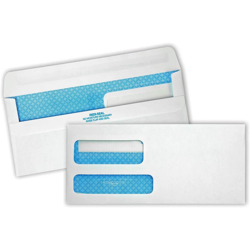 Double Window Tinted Redi-Seal Invoice & Check Envelope, 