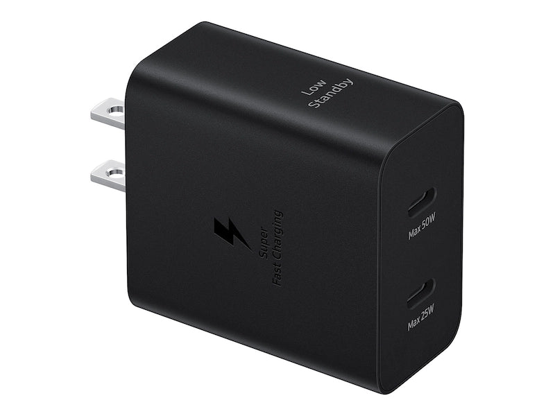 Samsung 50W Duo Power Adapter with 5A USB C Cable, Black