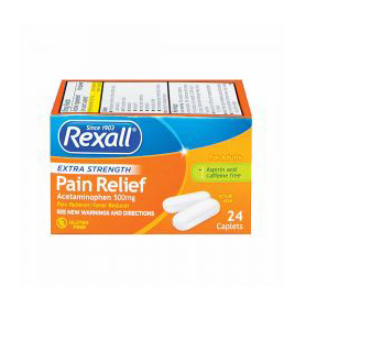 Rexall Extra Strength Pain Relief Caplets, 24 ct