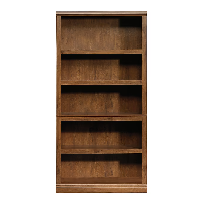 Sauder Select 70"H 5-Shelf Bookcase, Oiled Oak