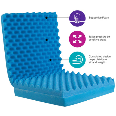 DMI 18" x 32" x 3" Foam Convoluted Chair Pad, Blue