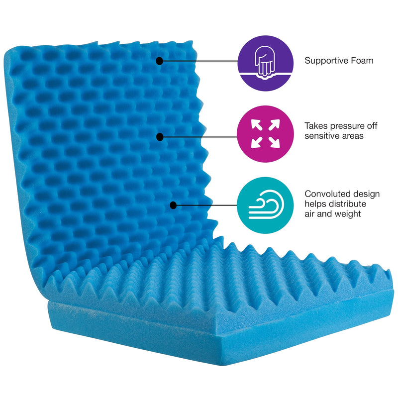 DMI 18" x 32" x 3" Foam Convoluted Chair Pad, Blue