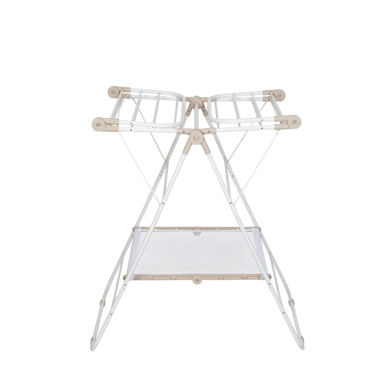 Mainstays Folding Steel and Mesh Freestanding Wing Clothes Drying Rack, White