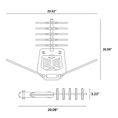 onn. Outdoor TV Antenna with Pole