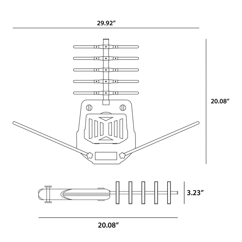 onn. Outdoor TV Antenna with Pole