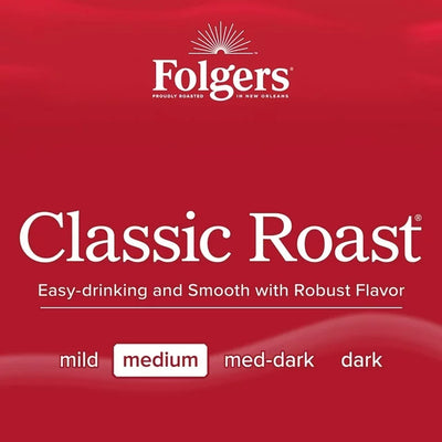 Folgers Classic Roast K-Cup Pods, Medium Roast Coffee, 24 Count, Best By; 5/25