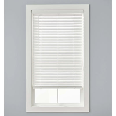 2-inch Cordless Faux Window Blinds, White, 39" x 64"