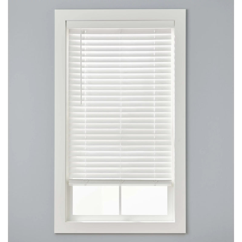 2-inch Cordless Faux Window Blinds, White, 39" x 64"