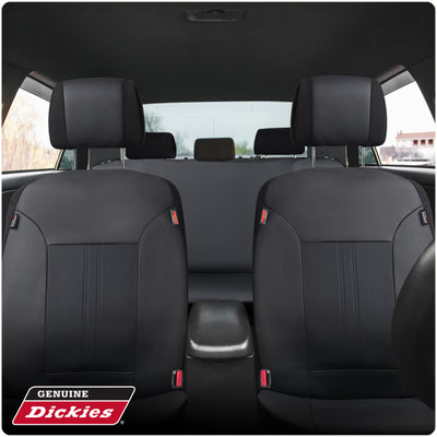 Genuine Dickies 3-Piece Black Petersen Vegan Leather Car Seat Covers, 43645WDI