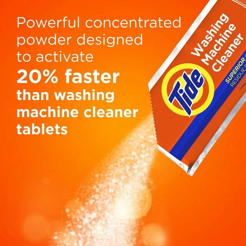Tide Washing Machine Cleaner with Oxi Powder, 4 Count