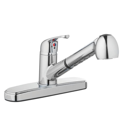 Mainstays Single Handle Kitchen Sink Faucet with Pull-Out Sprayer and Chrome Finish