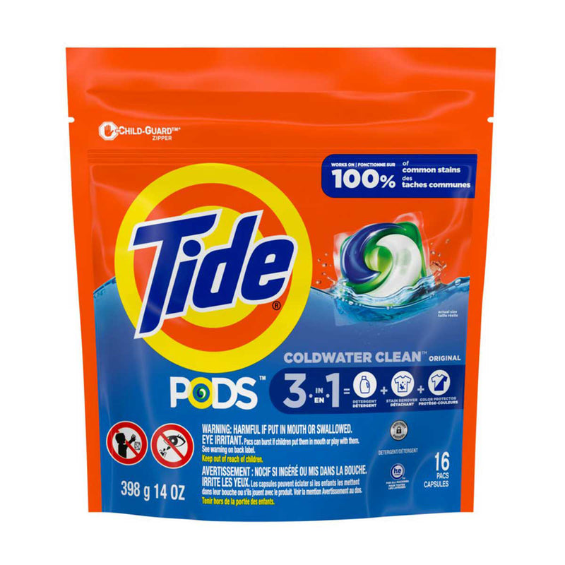 Tide Pods 3-In-1 Liquid Laundry Detergent Pacs - Original Scent, 16 Ct