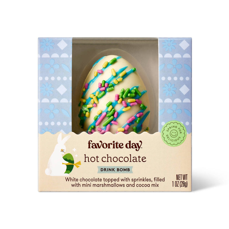 Spring White Chocolate Hot Cocoa Bomb with Sprinkles