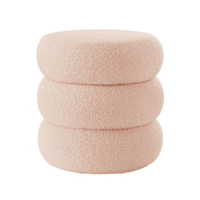 Mainstays Boucle Cloud Storage Ottoman, Blush