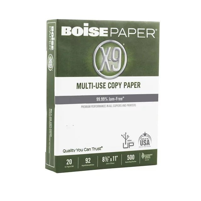 BOISE X-9 Multi-Use Copy Paper, 8.5" x 11", 500/ Sheets