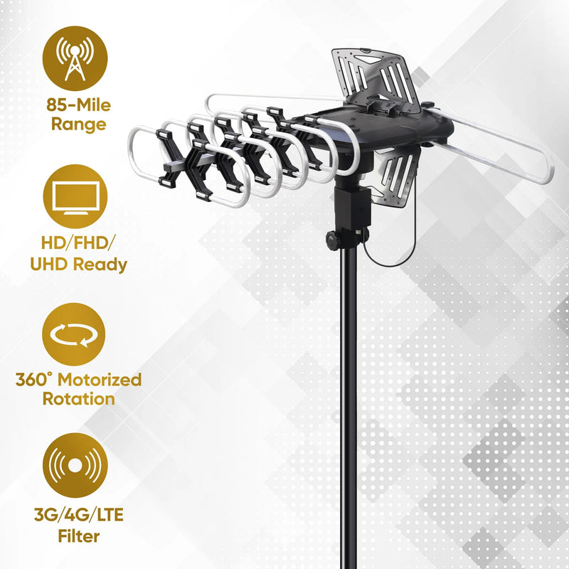 onn. Outdoor TV Antenna with Pole