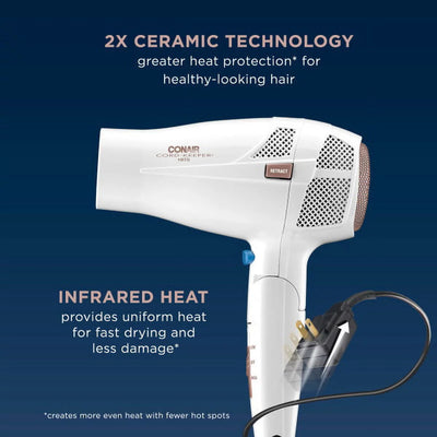 Conair Frizz-Reducing Double Ceramic Travel Hair Dryer