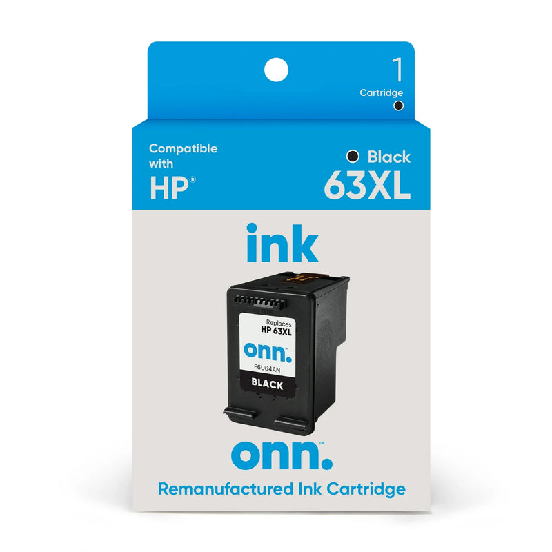 onn. Hp 63XL Black Ink Cartridge, EXP 09/24