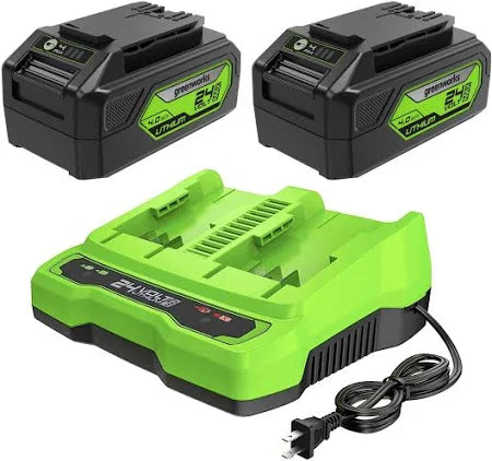 Greenworks PowerAll 24V Power Tool Battery Starter Kit with Dual Port Rapid Charger