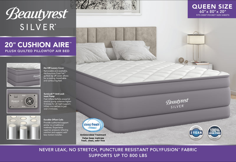 Beautyrest Cushion Aire 20" Queen Air Mattress with Built-in Pump