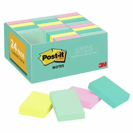 Post-It Cabinet Pack, Beachside Cafe, 24/Pack