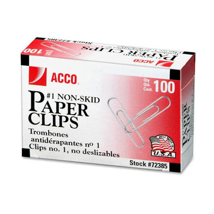 Acco Paper Clips, 100/Case