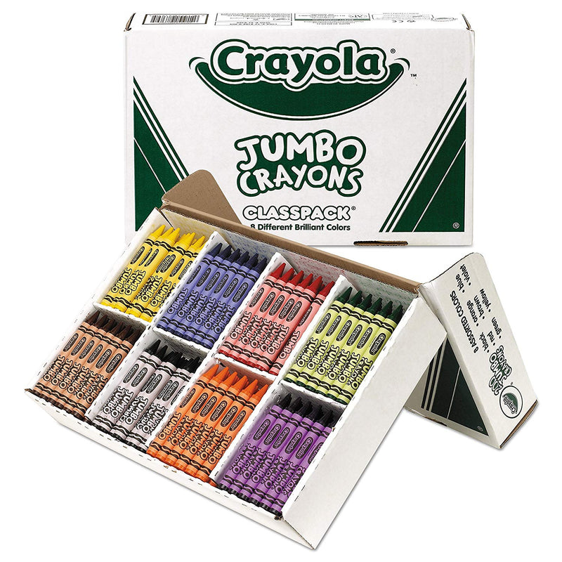 Crayola Jumbo Crayons Classpack, 8 Colors, 200/Box