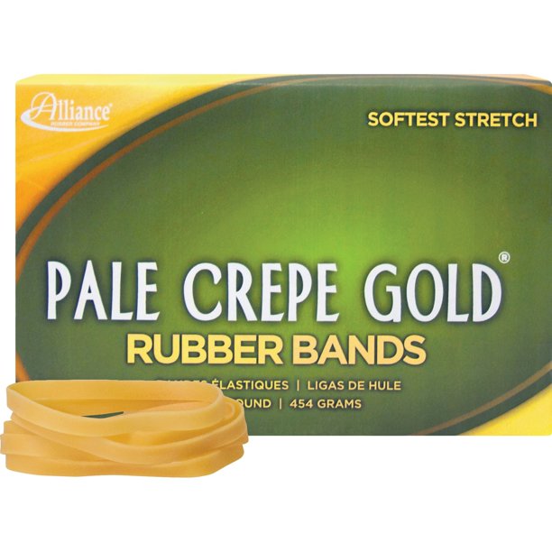 Alliance Pale Crepe Gold Rubber Bands, 1lbs