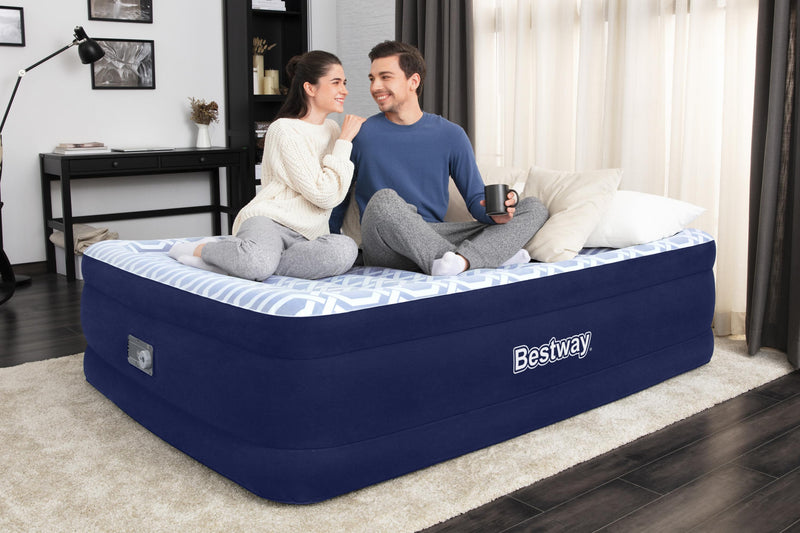 Bestway Fashion 20" Queen Air Mattress with Built-in Pump