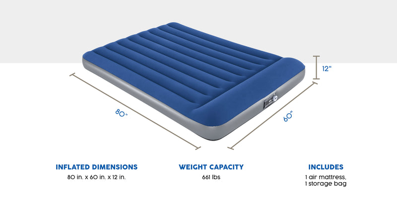 Bestway 12" Queen Air Mattress with Built-in Pump