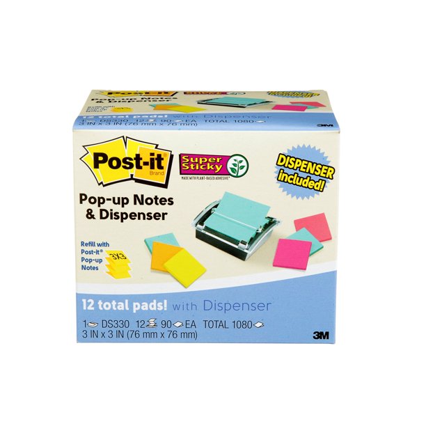 Post-It Super Sticky Pop Up Notes And Dispenser