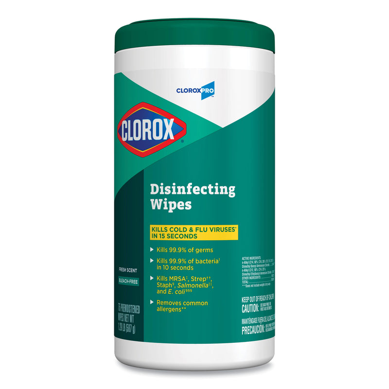 CloroxPro Disinfecting Wipes, Fresh Scent, 75/Case