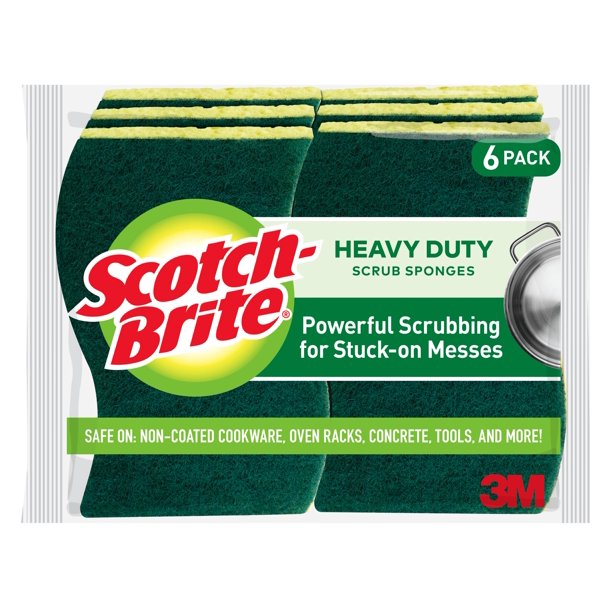 Scotch Brite Heavy Duty Sponges, 6/Pack