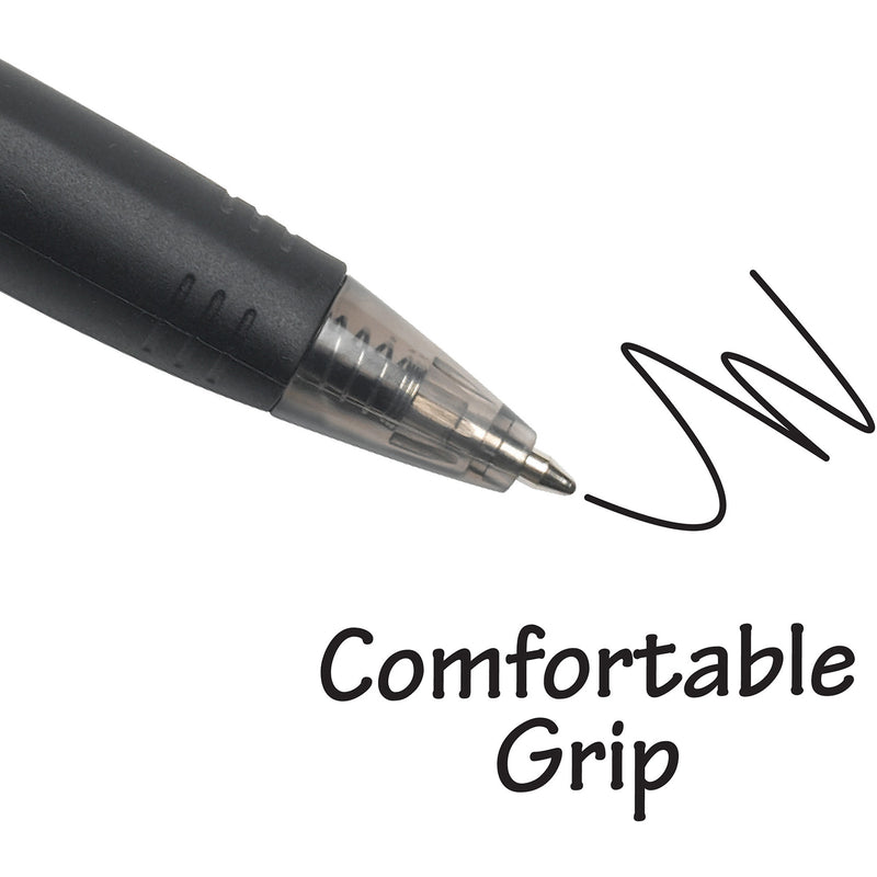 BIC Grip Retractable Ballpoint Pens, Black, 12/Pack